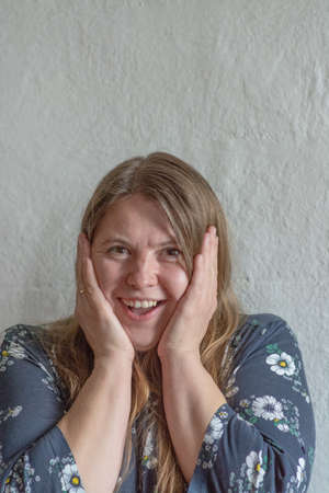Emotions. A woman vividly expresses her emotions.