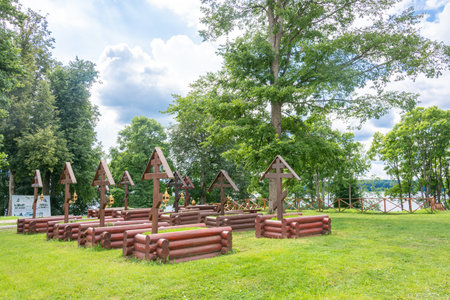 The Nile Desert. The monastery of the Nilo - Stolobenskaya Pustyn. Tver region.の写真素材
