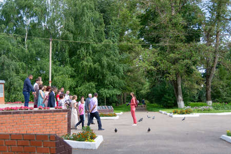 wedding celebration near the monument of the Second World War.のeditorial素材
