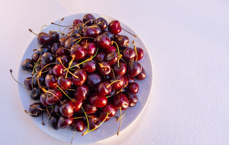 Berries. Fresh, appetizing, delicious, healthy, fragrant, varietal cherry. Healthy eating.