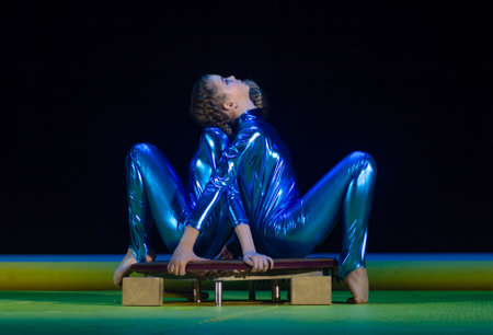Circus Acrobatics. Beautiful performance on stage.
