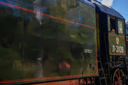Russia, Tver region, Ostashkov-08/25/2024. RETROPOEZ SELIGER BOLOGOE â€“ OSTASHKOV on steam...