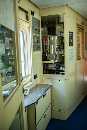 Ostashkov Tver region, Russia-08/25/2024. A water heater in the SELIGER RETRO TRAIN, designed for...