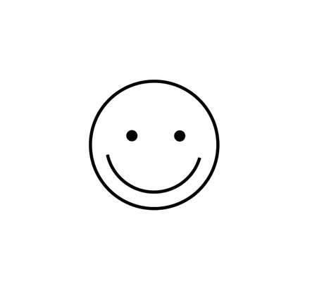 Vector isolated smile round head contour line drawingのイラスト素材