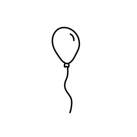 Vector isolated small simple balloon contour black line drawing.のイラスト素材