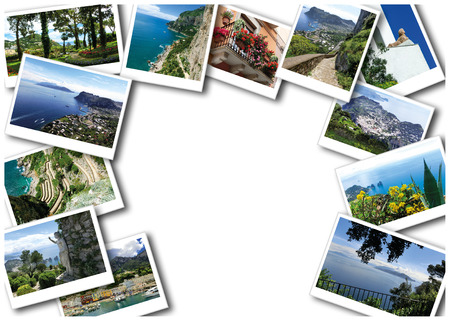 Capri island, Italy.Capri is an island in the Tyrrhenian Sea near Naples. Collageの写真素材