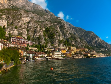 Limone sul Garda, Italy - September 21, 2014: The famous Village of Limone sul Garda on Lake Garda, Italyのeditorial素材