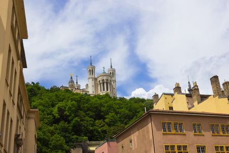 Notre Dame de Fourviers. Lyon - France - Europeの写真素材