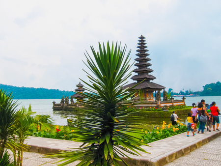 Pura Ulan Danu Beratan Water Temple in Bali, Indonesia.の写真素材
