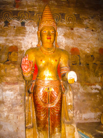 Dambulla, Sri Lanka - April 30, 2009: The sculpture at Buddhists' cave temple in Dambulla at Sri Lankaのeditorial素材