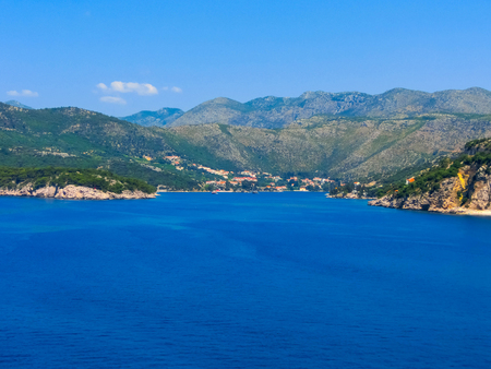 View of marina in old town Dubrovnikの写真素材