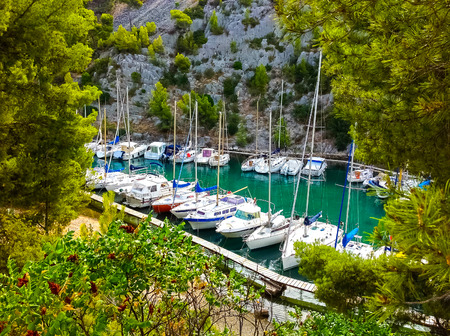 Calanque between Marseille and Cassis, Provence, Franceの写真素材