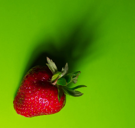Fresh sweet strawberry on greenの写真素材