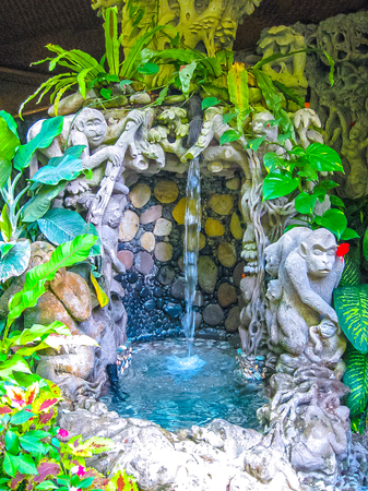 Bali, Indonesia - April 13, 2012: View of SPA pool at Tjampuhan hotelのeditorial素材