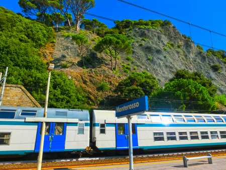 Monterosso, Italy - September 09, 2015: The train station at Monterosso Italyのeditorial素材