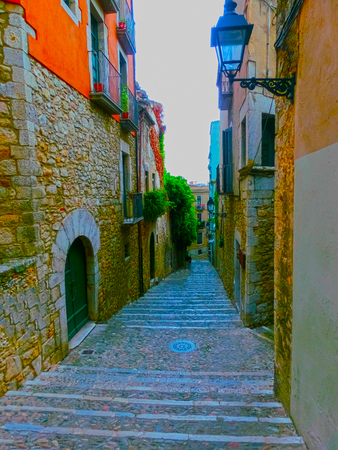 Old town of Pals in Girona, Catalonia, Spain.の写真素材
