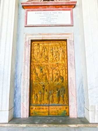 Rome, Italy - September 10, 2015: The door of the Basilica of Saint Paulのeditorial素材