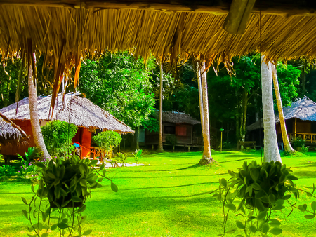 Tropical beach houses in Thailandの写真素材