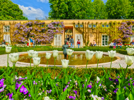 Salzburg, Austria - May 01, 2017: A part of the beautiful Mirabell gardens in Salzburgのeditorial素材
