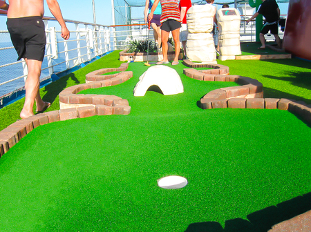 Miami, USA - January 12, 2014: The people resting at Carnival Glory Cruise Shipのeditorial素材