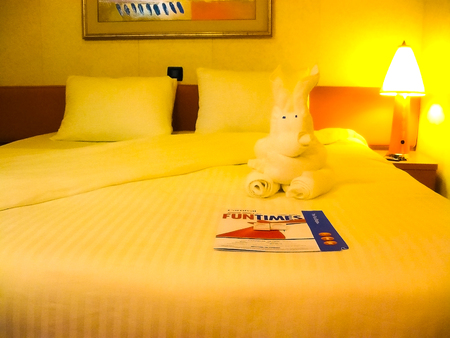 Miami, United States of America - January 8 2014: The cruise of Carnival Glory Cruise Shipのeditorial素材