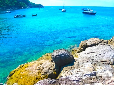 Beautiful beach on a tropical island Koh Racha Yaiの写真素材
