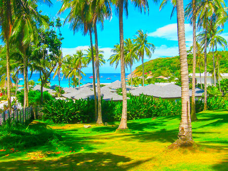 Koh Racha Yai, Thailand - February 11, 2010: Beautiful tropical hotel The 5のeditorial素材