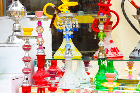 Sharm El Sheikh, Egypt - April 13, 2017: The hookah at the gift shopのeditorial素材
