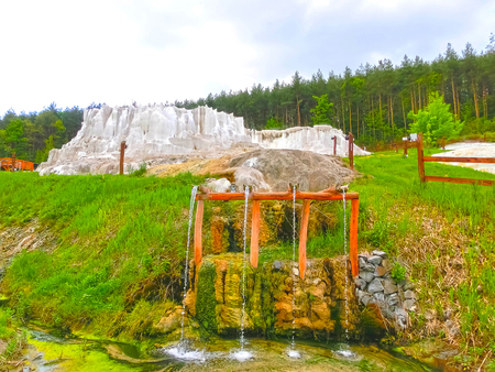 Egerszalok, Hungary - May 05, 2017: The Salt hills at the Saliris resort.のeditorial素材