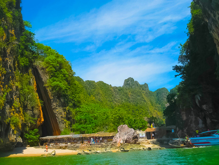 Phang Nga National Park, Thailand- February 10, 2010: The James Bond island at Phang Nga National Park in Thailandのeditorial素材