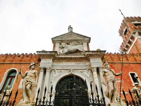 Entrance of the Arsenale. Venice, Italyの写真素材