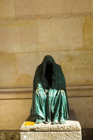 Salzburg, Austria - May 01, 2017: Anna Chromys sculpture Die Pieta before the Salzburg cathedralのeditorial素材