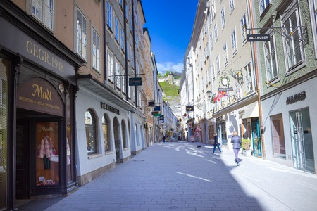 Salzburg, Austria - May 01, 2017: The old houses in Salzburg,Austria.のeditorial素材