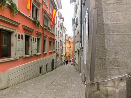 Zurich, Switzerland - May 02, 2017: The city center of Zurich, Switzerlandのeditorial素材