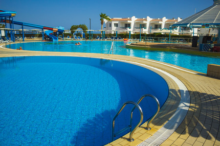 Sharm El Sheikh, Egypt - September 23, 2017: The view of luxury hotel Dreams Beach Resort Sharm 5 stars at day with blue skyのeditorial素材