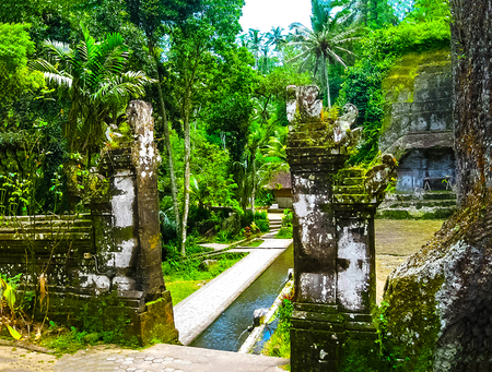 Gunung Kawi Temple and Candi in jungle at Baliの写真素材