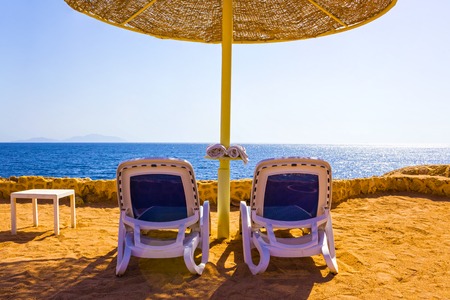 Wonderful solar beach in the Egypt.の写真素材
