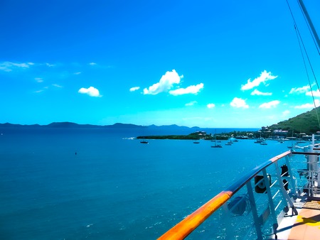View from a cruise liner to the port of Tortola Island
