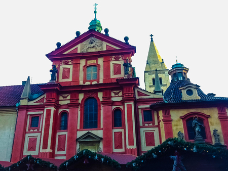 Prague, Czech Republic: St. Georges Basilica, was originally consecrated in 1185の写真素材