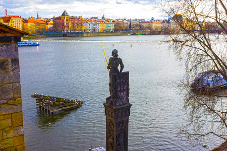 View of Vltava river in Pragueの写真素材