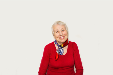 Portrait of happy senior woman laughing