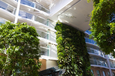 Cape Canaveral, USA - April 29, 2018: The central park at cruise liner or ship Oasis of the Seas by Royal Caribbeanのeditorial素材