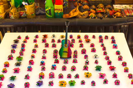 Falmouth, Jamaica - May 02, 2018: Street vendors selling souvenir to touristsのeditorial素材