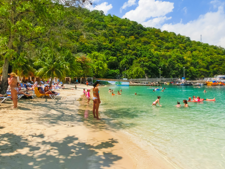 LABADEE, HAITI - MAY 01, 2018: People enjoying day on beach in Haitiのeditorial素材