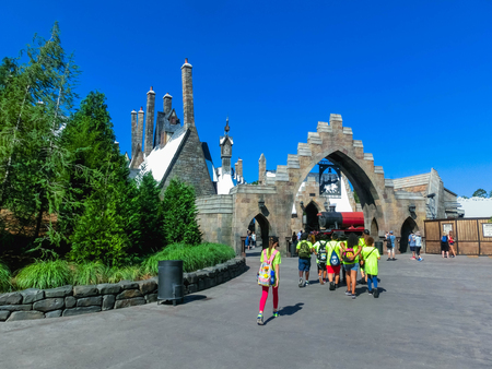 Orlando, Florida, USA - May 09, 2018: People going at The Wizarding World of Harry Potterのeditorial素材