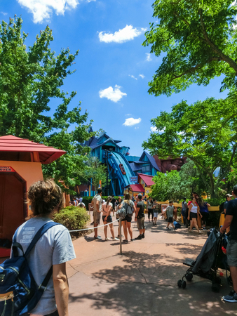 Orlando, Florida, USA - May 09, 2018: Ride Toon Lagoon. Islands of Adventure. Universal.のeditorial素材