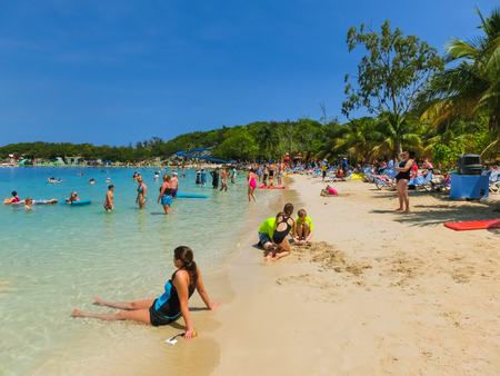 LABADEE, HAITI - MAY 01, 2018: People enjoying day on beach in Haitiのeditorial素材