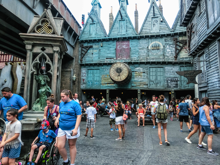 ORLANDO, USA - JANUARY 05, 2017: The Wizarding World of Harry Potter at Universal Studios Orlando. Universal Studios Orlando is a theme park resort in Orlando, Florida.のeditorial素材
