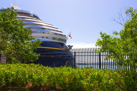 Falmouth, Jamaica - May 02, 2018: Cruise ship Disney Fantasy by Disney Cruise Line docked in Falmouth, Jamaicaのeditorial素材