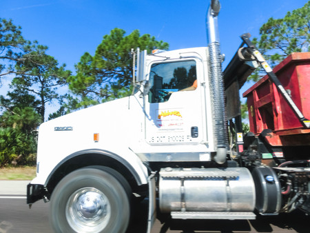 Orlando, Florida, USA - May 10, 2018: American style truck on freeway road at Orlando, Florida, USA on May 10 2018のeditorial素材